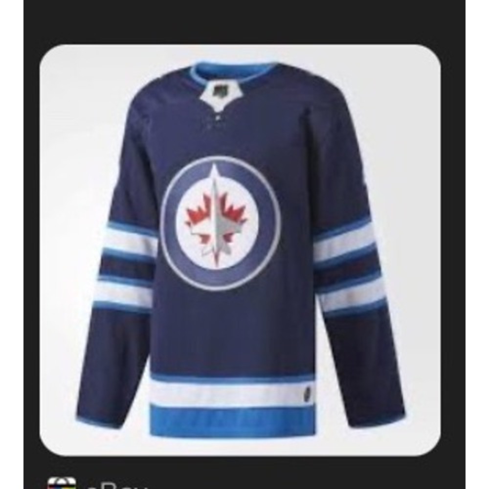 Adidas Winnipeg Jets NHL Authentic Jersey Shere 40 Navy Blue Large New With Tags